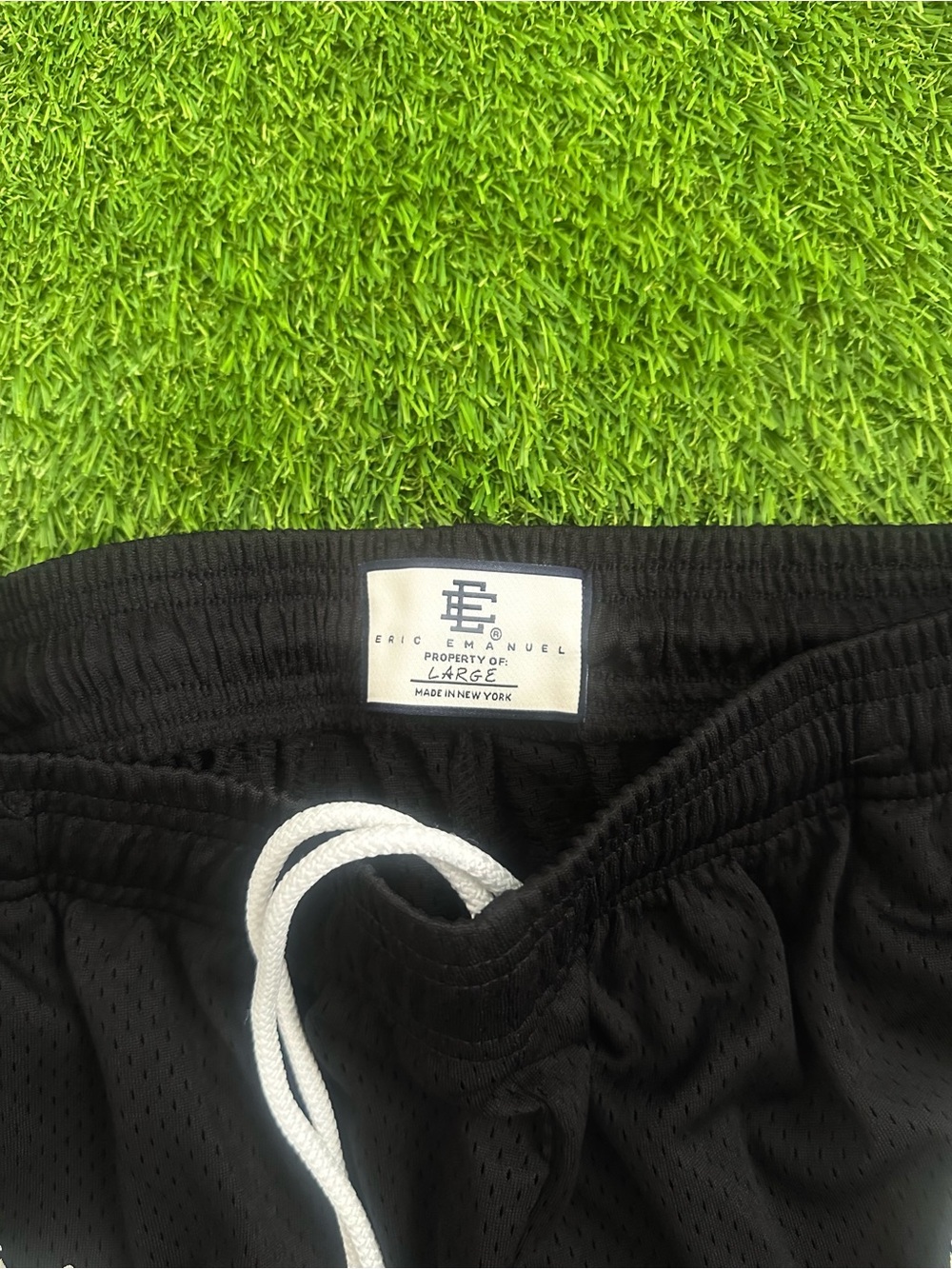 Eric Emanuel Black Mesh Shorts with Yellow Lightning - Picture 4 of 4